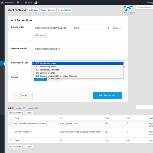 Advanced Redirection Manager