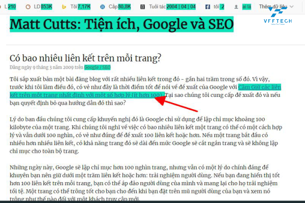 Internal Link liên kết dofollow